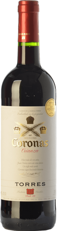 7,95 € Free Shipping | Red wine Torres Coronas Crianza D.O. Catalunya Catalonia Spain Tempranillo, Cabernet Sauvignon Bottle 75 cl