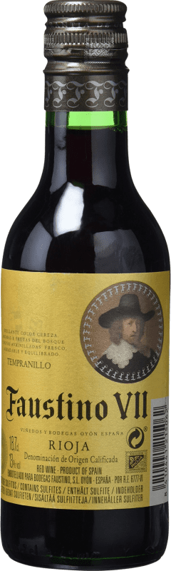 Free Shipping | Rosé wine Faustino VII Young D.O.Ca. Rioja The Rioja Spain Tempranillo, Grenache Small Bottle 18 cl