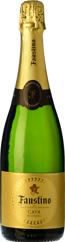 7,95 € | Espumante branco Faustino Extra Brut Reserva D.O. Cava Catalunha Espanha Macabeo, Chardonnay 75 cl