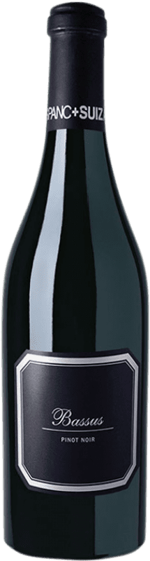 24,95 € Free Shipping | Red wine Hispano-Suizas Bassus Crianza D.O. Utiel-Requena Levante Spain Pinot Black Bottle 75 cl