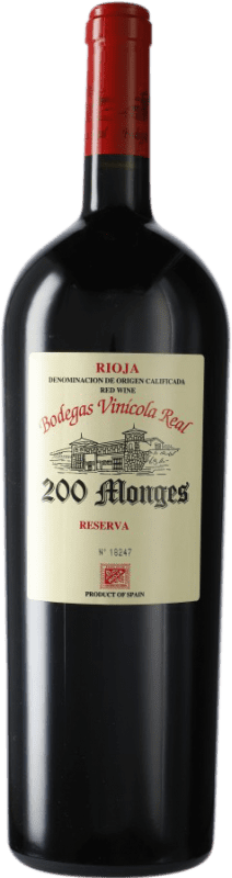 92,95 € | Red wine Vinícola Real 200 Monges Reserve D.O.Ca. Rioja The Rioja Spain Tempranillo, Grenache, Graciano Magnum Bottle 1,5 L
