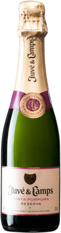 13,95 € Envio grátis | Espumante branco Juvé y Camps Cinta Púrpura Brut Reserva D.O. Cava Meia Garrafa 37 cl