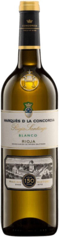 Envío gratis | Vino blanco Marqués de La Concordia Santiago Blanco D.O.Ca. Rioja La Rioja España Viura, Chardonnay, Tempranillo Blanco 75 cl