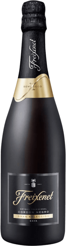 Free Shipping | White Sparkling Wine Freixenet Cordón Negro Semi-Dry Semi-Sweet D.O. Cava Catalonia Spain Macabeo, Xarel·lo, Parellada 75 cl