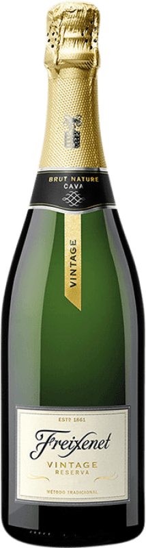 Free Shipping | White Sparkling Wine Freixenet Brut Nature Vintage Reserve — Aged D.O. Cava Catalonia Spain Macabeo, Xarel·lo, Parellada 75 cl