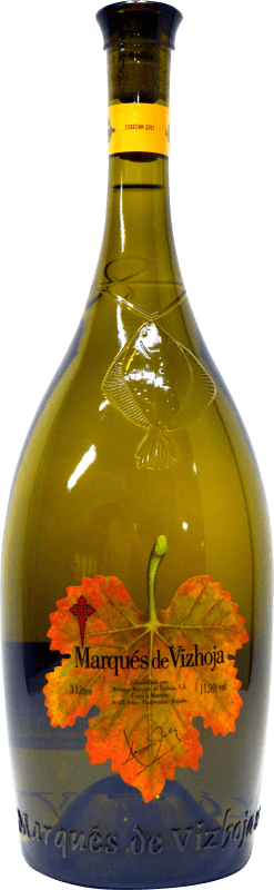 42,95 € Envio grátis | Vinho branco Marqués de Vizhoja Jovem Garrafa Jéroboam-Duplo Magnum 3 L