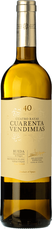 Free Shipping | White Wine Cuatro Rayas Cuarenta Vendimias Young D.O. Rueda Castilla y León Spain Sauvignon 75 cl