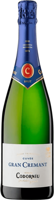 6,95 € | Белое игристое вино Codorníu Gran Cremant Brut — брют Резерва D.O. Cava Каталония Испания Macabeo — Макабео, Xarel·lo — Шарелло, Parellada — Парельяда 75 cl