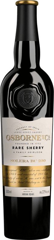 Kostenloser Versand | Verstärkter Wein Osborne Solera B.C. 200 Oloroso D.O. Jerez-Xérès-Sherry Andalucía y Extremadura Spanien Palomino Fino, Pedro Ximénez Medium Flasche 50 cl