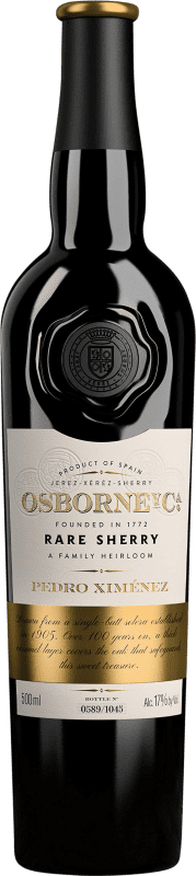 Kostenloser Versand | Verstärkter Wein Osborne Solera PX Viejo D.O. Jerez-Xérès-Sherry Andalucía y Extremadura Spanien Pedro Ximénez Medium Flasche 50 cl