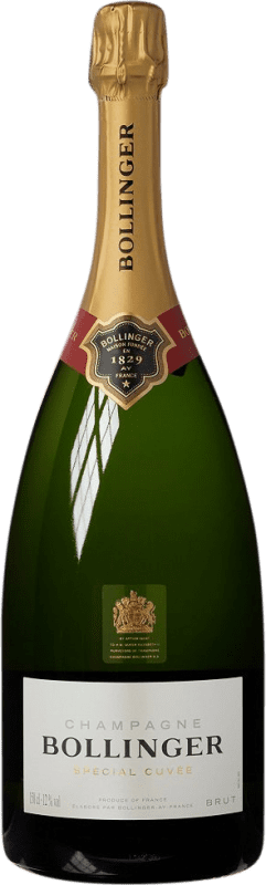 166,95 € Бесплатная доставка | Белое игристое вино Bollinger Cuvée брют Гранд Резерв A.O.C. Champagne бутылка Магнум 1,5 L