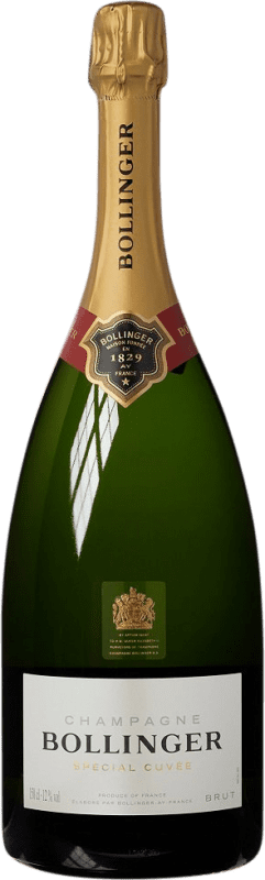 125,95 € | Espumante branco Bollinger Cuvée Brut Grande Reserva A.O.C. Champagne França Pinot Preto, Chardonnay, Pinot Meunier Garrafa Magnum 1,5 L