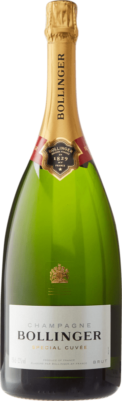 173,95 € Бесплатная доставка | Белое игристое вино Bollinger Cuvée брют Гранд Резерв A.O.C. Champagne бутылка Магнум 1,5 L