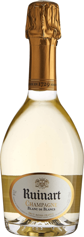Free Shipping | White sparkling Ruinart Blanc de Blancs Brut Grand Reserve A.O.C. Champagne France Chardonnay Half Bottle 37 cl
