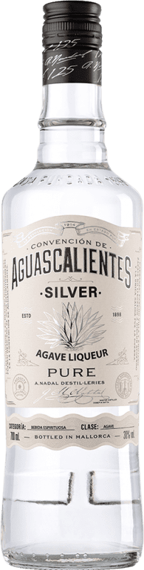 15,95 € Envío gratis | Licores Antonio Nadal Aguascalientes Silver — Edición Plata, Pure — Puro Ágave, Aguardiente