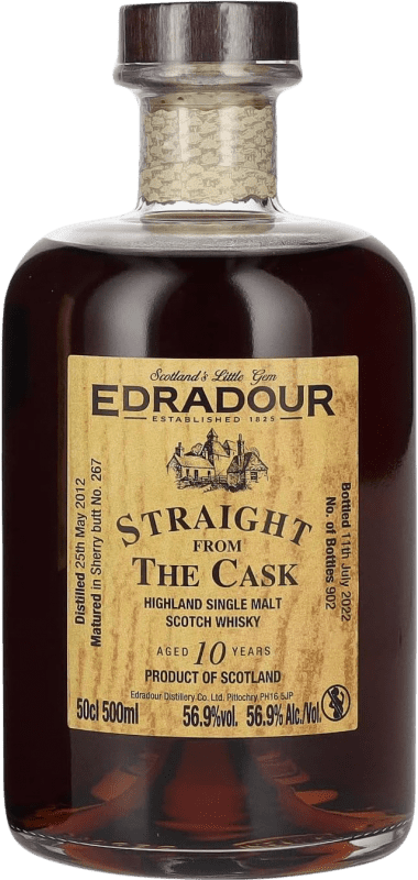 Kostenloser Versand | Whiskey Single Malt Edradour Burgundy Cask Großbritannien 11 Jahre Medium Flasche 50 cl