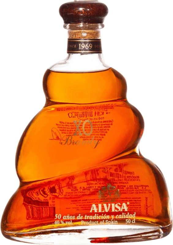 Free Shipping | Brandy Alvisa X.O. Extra Old Spain Medium Bottle 50 cl