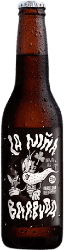 1,95 € Envio grátis | Cerveja Barcelona Beer La Niña Barbuda Brown Ale Garrafa Terço 33 cl