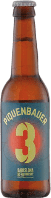 ビール Barcelona Beer Piquenbauer 3 Ginger Wheat Beer 3分の1リットルのボトル 33 cl