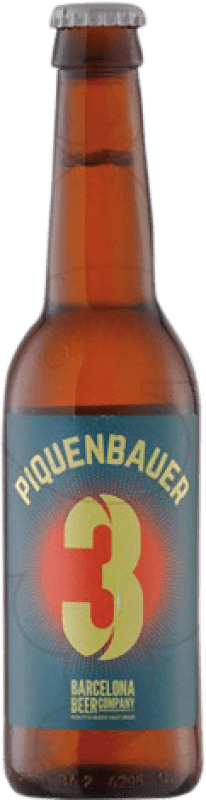 1,95 € Kostenloser Versand | Bier Barcelona Beer Piquenbauer 3 Ginger Wheat Beer Drittel-Liter-Flasche 33 cl