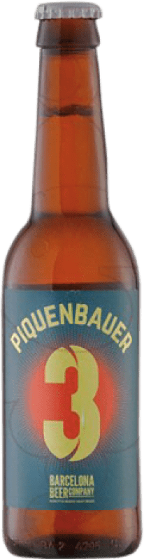 Kostenloser Versand | Bier Barcelona Beer Piquenbauer 3 Ginger Wheat Beer Spanien Drittel-Liter-Flasche 33 cl