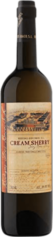 Envio grátis | Vinho Generoso Fortificado Dios Baco Cream Sherry D.O. Jerez-Xérès-Sherry Andalucía y Extremadura Espanha Palomino Fino, Pedro Ximénez 75 cl
