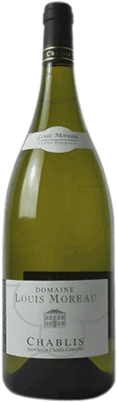 Envío gratis | Vino blanco Louis Moreau Joven A.O.C. Chablis Francia Chardonnay Botella Magnum 1,5 L