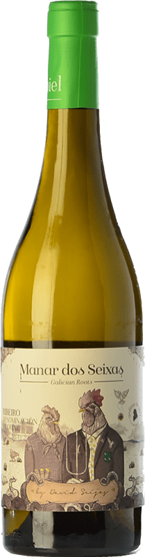 Envío gratis | Vino Blanco Gallina de Piel Manar dos Seixas Joven D.O. Ribeiro Galicia España Godello, Loureiro, Treixadura, Albariño 75 cl