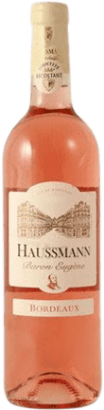 Free Shipping | Rosé wine Haussmann Famille Baron Eugèn Young A.O.C. Bordeaux Rosé France Merlot, Cabernet Franc 75 cl
