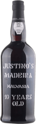 Envio grátis | Vinho fortificado Justino's Madeira I.G. Madeira Portugal Malvasía 10 Anos 75 cl