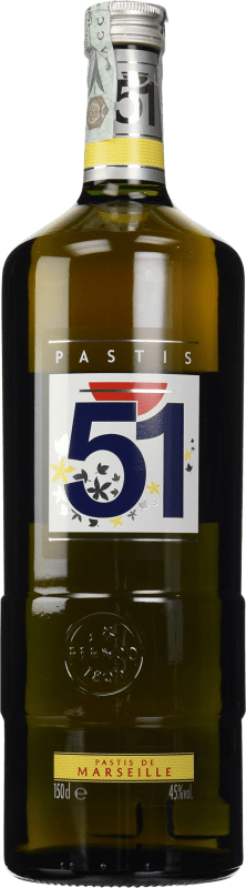 36,95 € Spedizione Gratuita | Pastis Pernod Ricard 51 Bottiglia Magnum 1,5 L
