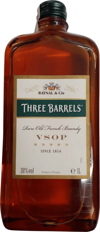 Envoi gratuit | Brandy Three Barrels France Bouteille Hanche 1 L