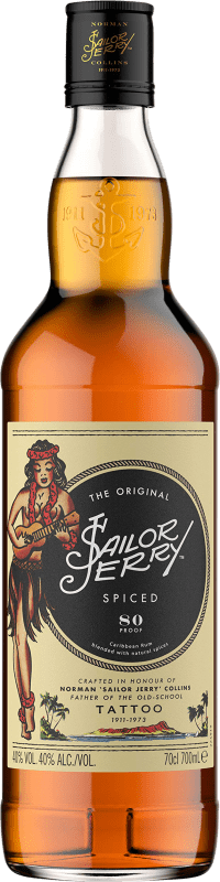 Envío gratis | Ron Sailor Jerry Rum 80 Proof Spiced — Especiado Añejo Reino Unido 70 cl
