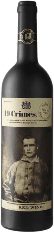 Free Shipping | Red wine 19 Crimes Red Blend Aged Australia Syrah, Cabernet Sauvignon 75 cl