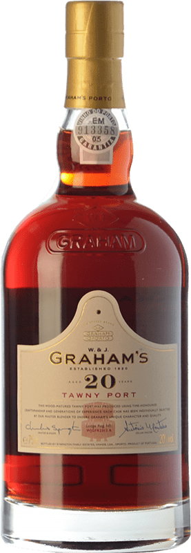 61,95 € Spedizione Gratuita | Vino fortificato Graham's Tawny I.G. Porto 20 Anni
