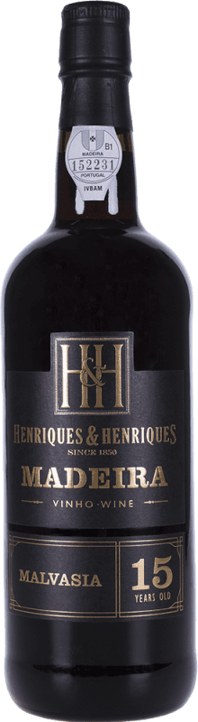 Envio grátis | Vinho Generoso Fortificado H&H Henriques & Henriques I.G. Madeira Portugal Malvasía 15 Anos 75 cl