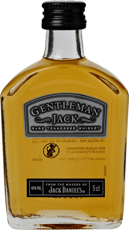 5,95 € Envío gratis | Whisky Bourbon Jack Daniel's Gentleman Jack Reserva Botellín Miniatura 5 cl