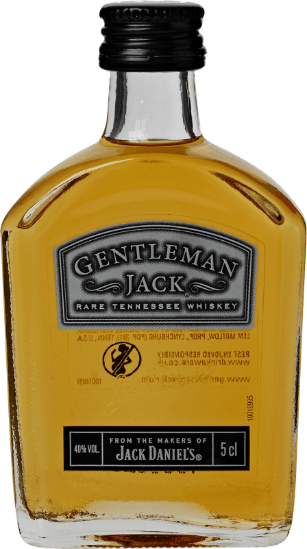 Envío gratis | Whisky Bourbon Jack Daniel's Gentleman Jack Reserva Estados Unidos Botellín Miniatura 5 cl