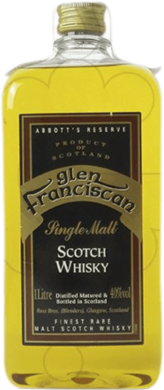 Free Shipping | Whisky Single Malt Glen Franciscan United Kingdom 5 Years Hip Flask Bottle 1 L