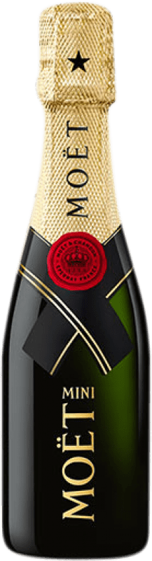 Kostenloser Versand | 6 Einheiten Box Weißer Sekt Moët & Chandon Impérial Brut A.O.C. Champagne Champagner Frankreich Spätburgunder, Chardonnay, Pinot Meunier Kleine Flasche 20 cl