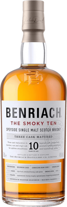 免费送货 | 威士忌单一麦芽威士忌 The Benriach Peated Malt 英国 10 岁 70 cl