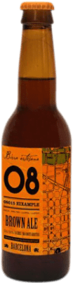 ビール Birra Artesana 08 Eixample Brown Ale 3分の1リットルのボトル 33 cl