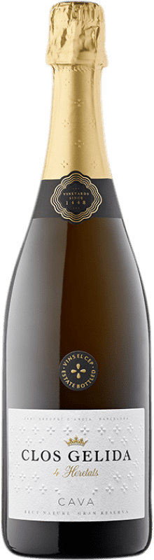 17,95 € | Белое игристое El Cep Clos Gelida 4 Heretats Природа Брута Гранд Резерв D.O. Cava Каталония Испания Pinot Black, Macabeo, Xarel·lo, Chardonnay 75 cl