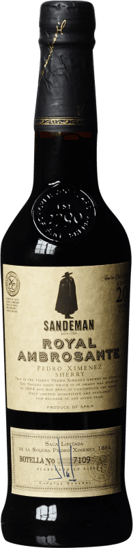 Kostenloser Versand | Verstärkter Wein Sandeman Porto Royal Ambrosante D.O. Jerez-Xérès-Sherry Andalucía y Extremadura Spanien Pedro Ximénez Medium Flasche 50 cl