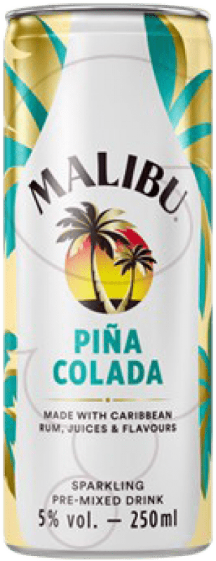 Бесплатная доставка | Ликеры Malibu Piña Colada Барбадос Алюминиевая банка 25 cl