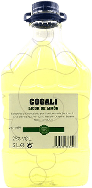 Envio grátis | Aguardente Orujo Nor-Iberica de Bebidas Cogali Limón PET Espanha Garrafão 3 L