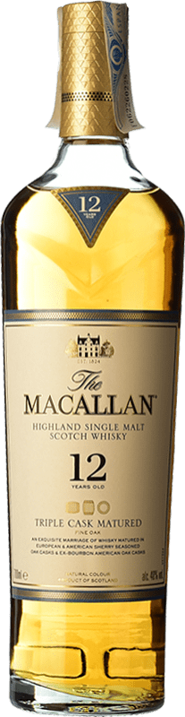 Free Shipping | Whisky Single Malt Macallan Triple Cask Matured fine Oak Speyside United Kingdom 12 Years 70 cl