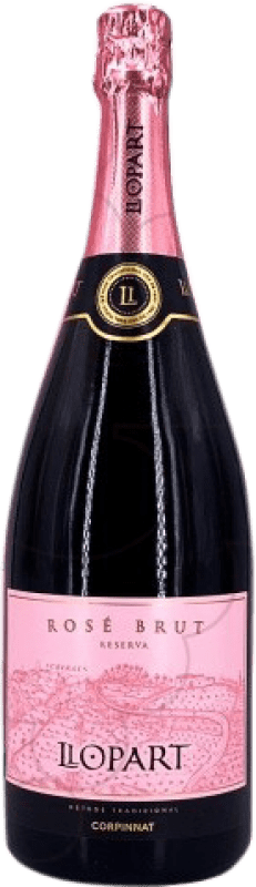 58,95 € 免费送货 | 玫瑰气泡酒 Llopart Rosado 香槟 Corpinnat 瓶子 Magnum 1,5 L
