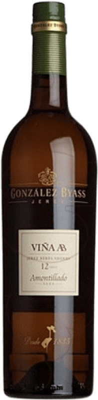 Free Shipping | Fortified wine González Byass Viña AB Amontillado D.O. Manzanilla-Sanlúcar de Barrameda Andalucía y Extremadura Spain Palomino Fino 12 Years 75 cl