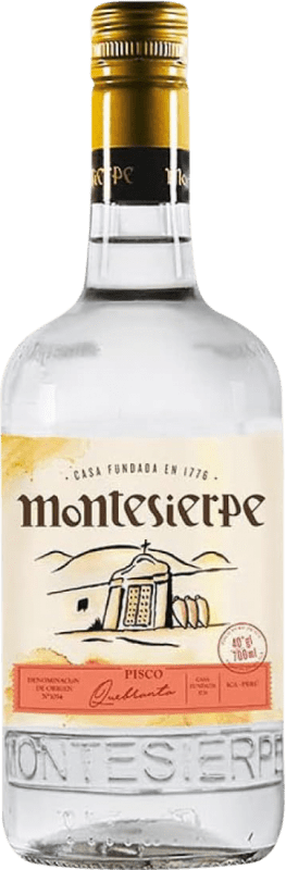 Envio grátis | Aguardente Pisco Montesierpe Quebranta Peru 70 cl